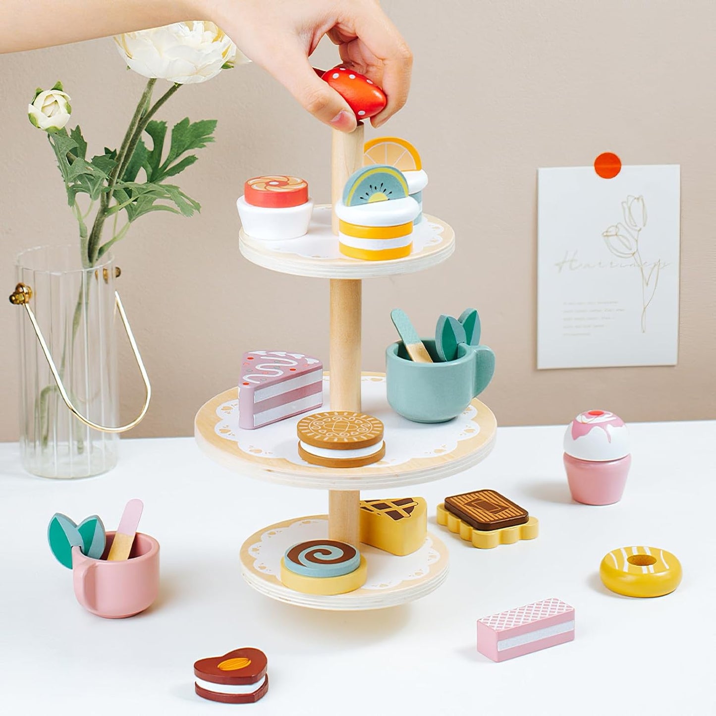 Little Angel Kids Wooden Dessert Stand Toy