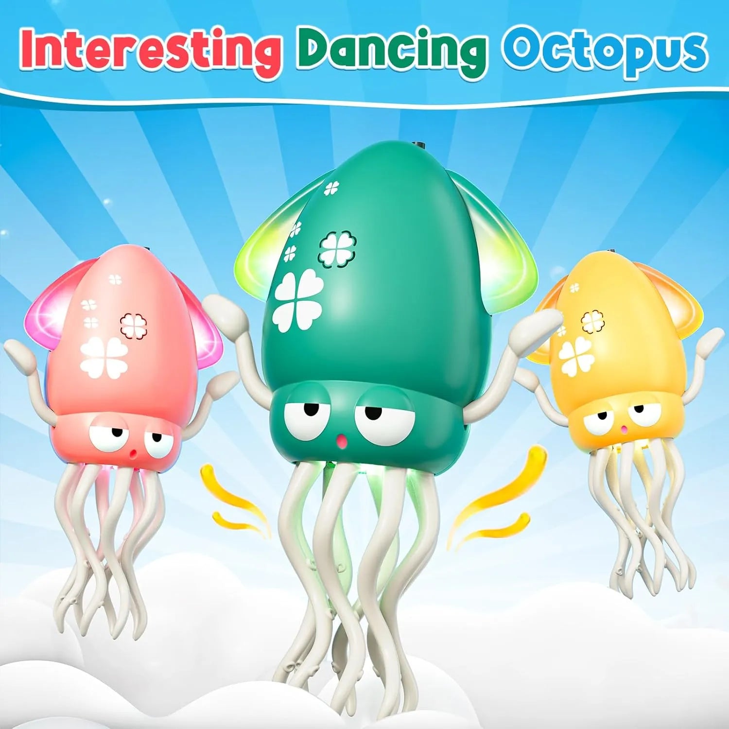 Wavisa Dancing Octopus Baby Toy, Electric Crawling Octopus Tummy Time Toy