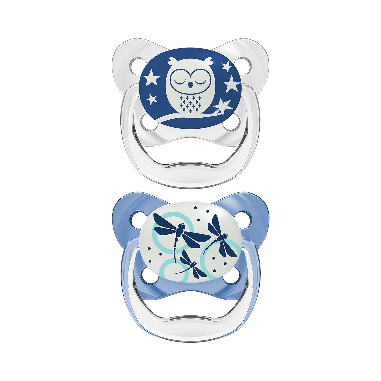 Dr. Brown's Pacifier Prevent Glow In The Dark Butterfly Shield Soother -  Pack of 2 (Stage 1/0-6 Months))