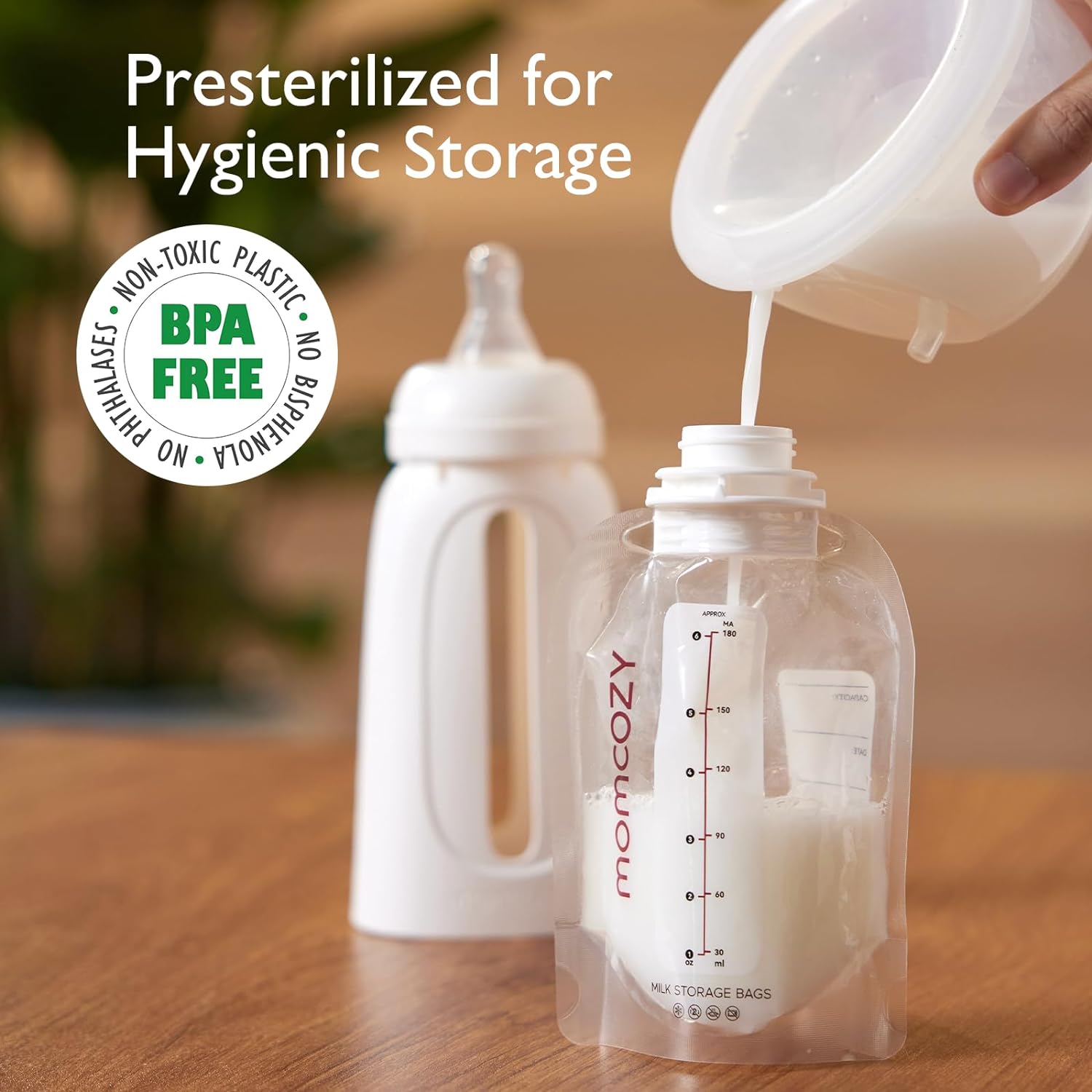 Momcozy Portable Disposable Baby Bottle Kit for Travel, 6oz