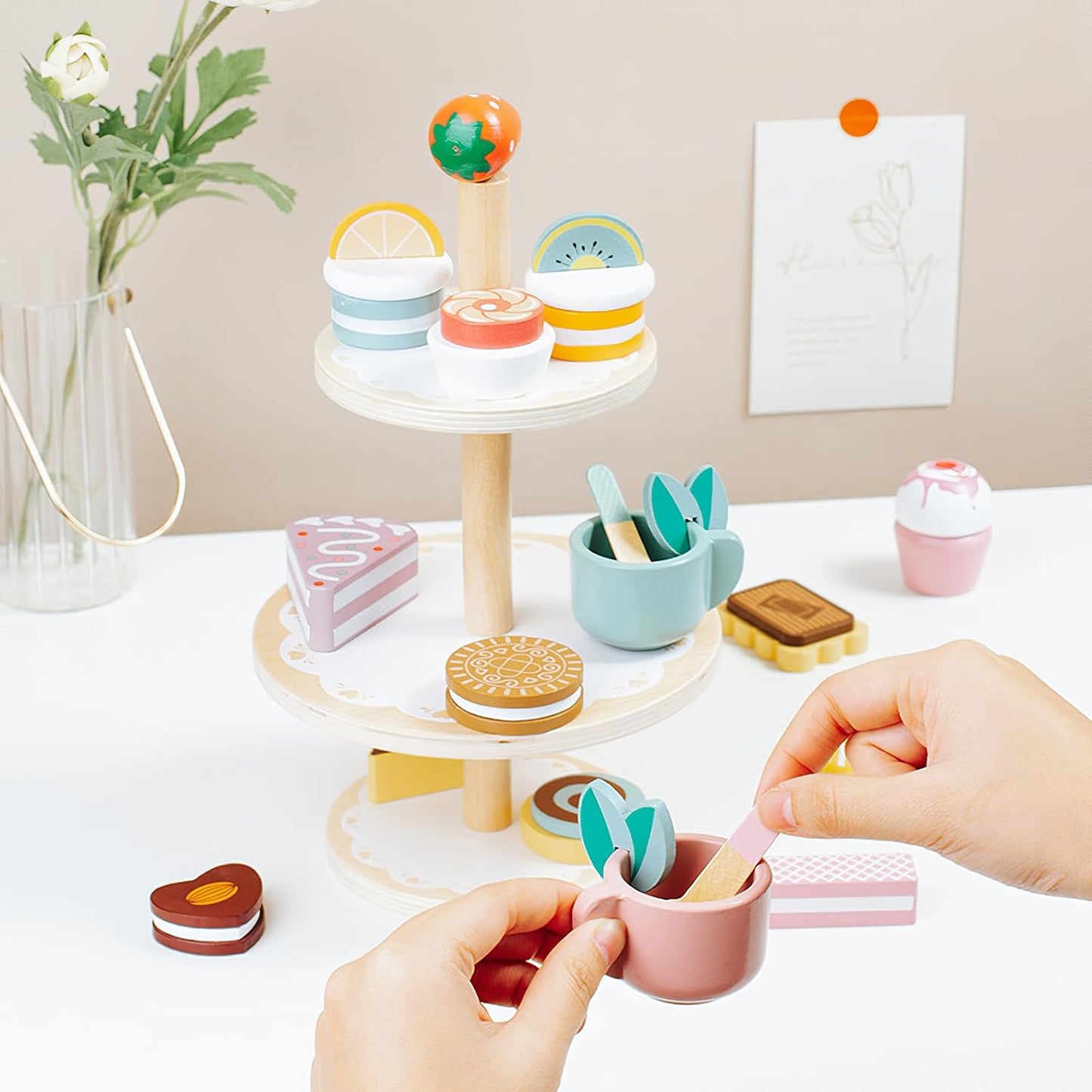 Little Angel Kids Wooden Dessert Stand Toy