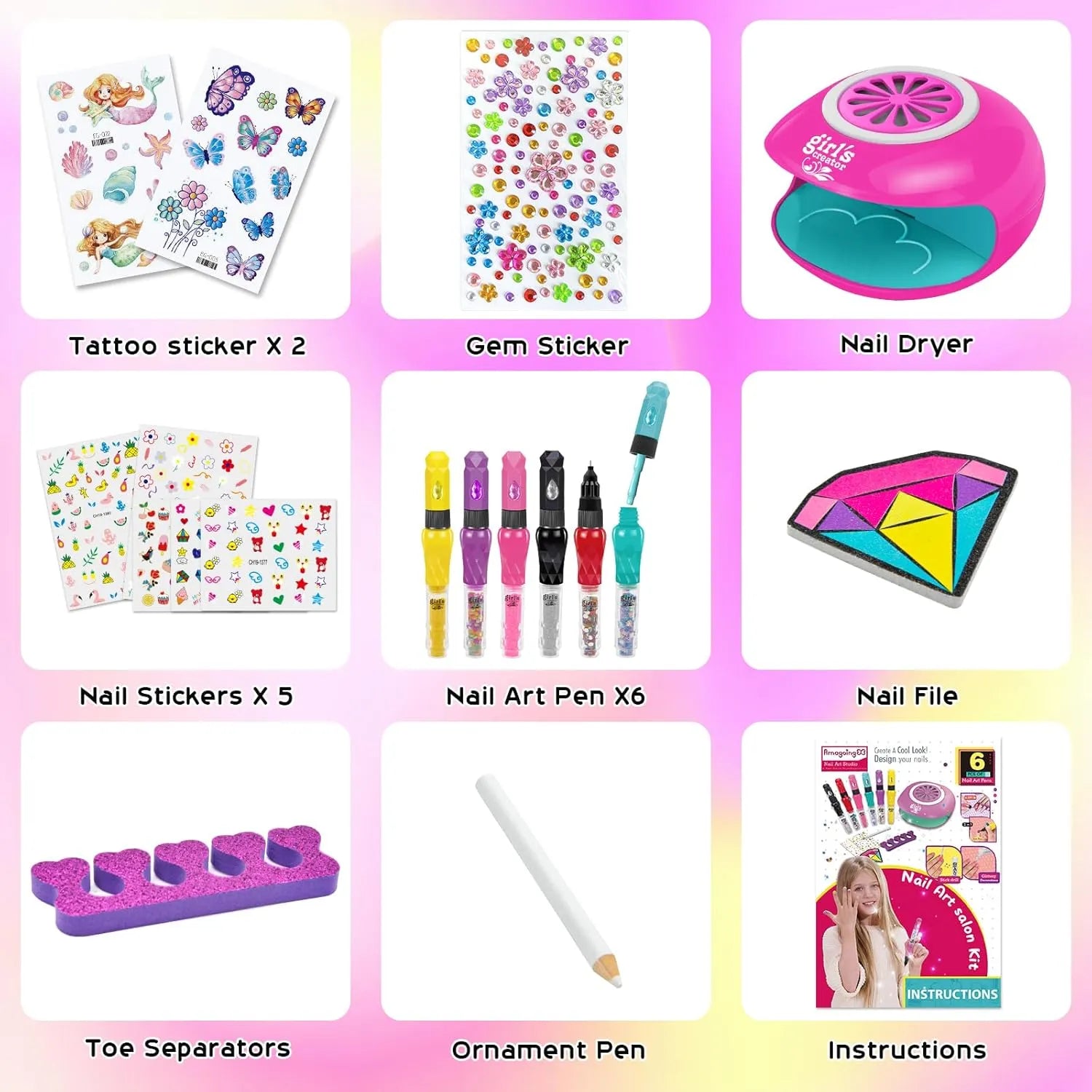 Nail Polish Kit for Kids (6-12 Year Old)