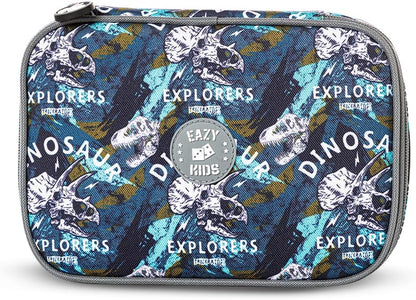 Eazy Kids Set of 3 Trolley Backpack With Lunch Bag & Pencil Case (T-Rex)