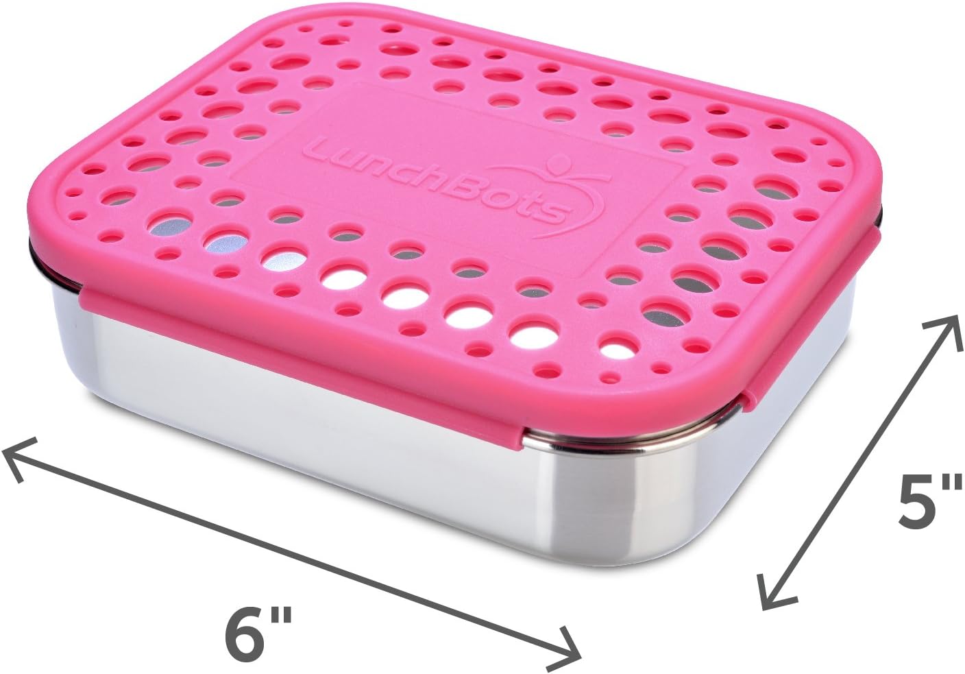 LunchBots 4 Compartment Stainless Steel Bento Lunch Box (Medium Quad)