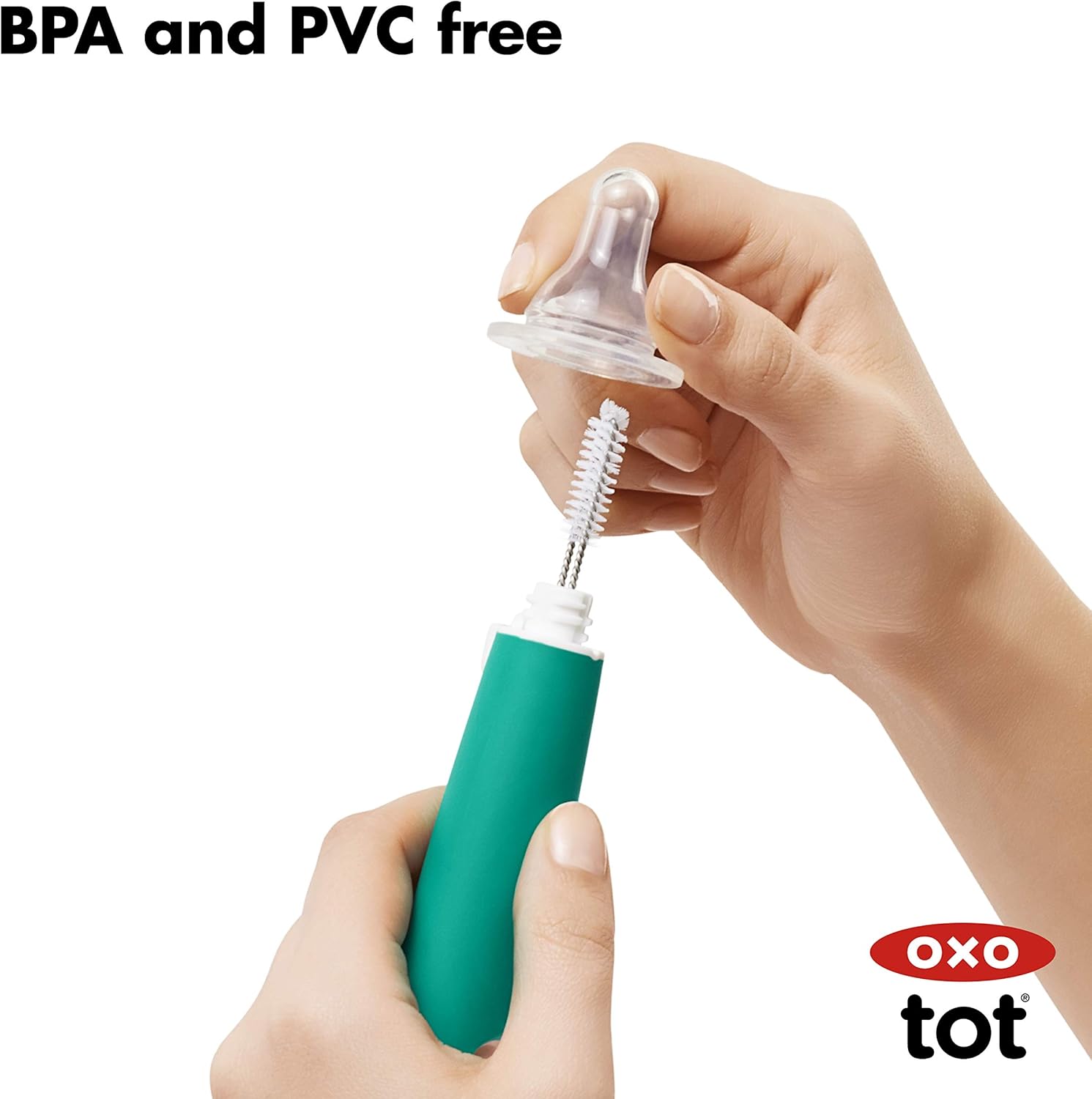 OXO Tot Bottle Brush with Nipple Cleaner and Stand