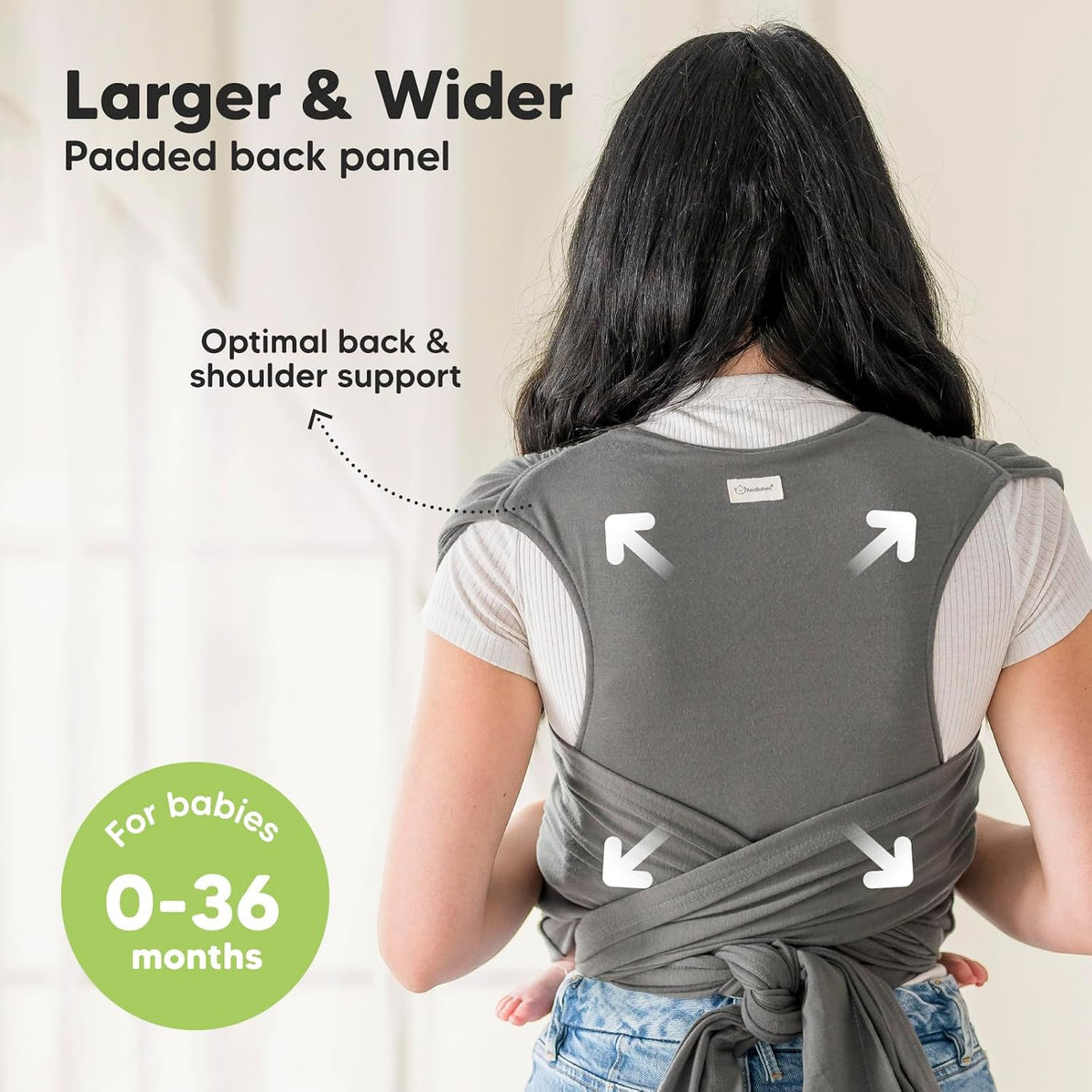 KeaBabies D-Lite Wrap Carrier – Stone Gray