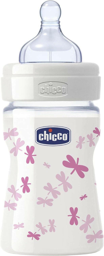 Chicco WB Bottle Glass Deco Girl 150 Norm SIL.