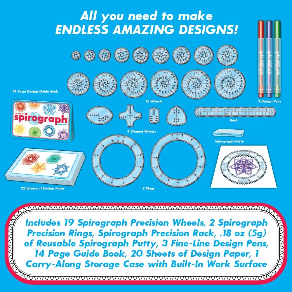 Spirograph Deluxe Set – Spiral Art Drawing Kit