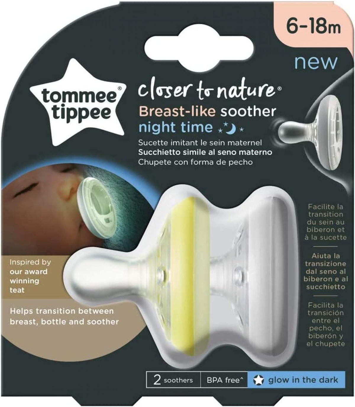 Tommee Tippee Closer To Nature Night Time Soother.