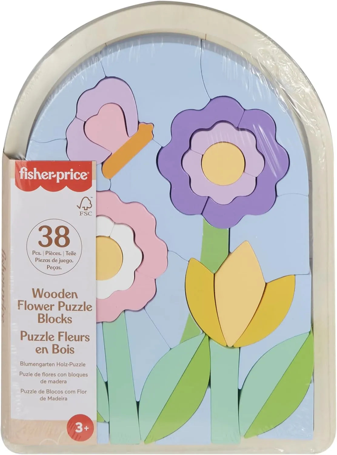 Fisher Price Wooden Flower Puzzle Blocks