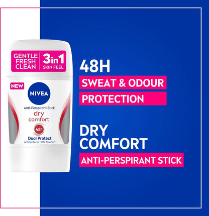 نيفيا مزيل عرق للسيدات على شكل عصا للراحة الجافة (50ml)
