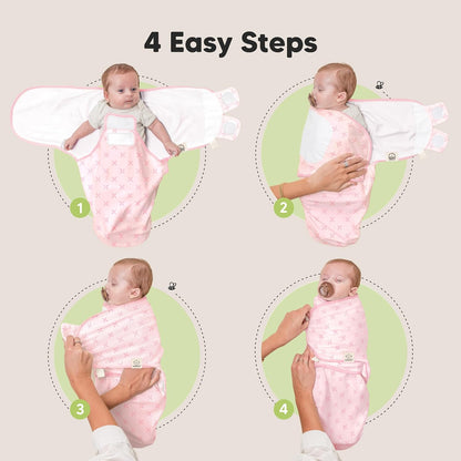 Keababies Soothe Zippy Swaddle Wrap (Blossom) - Pack of 3