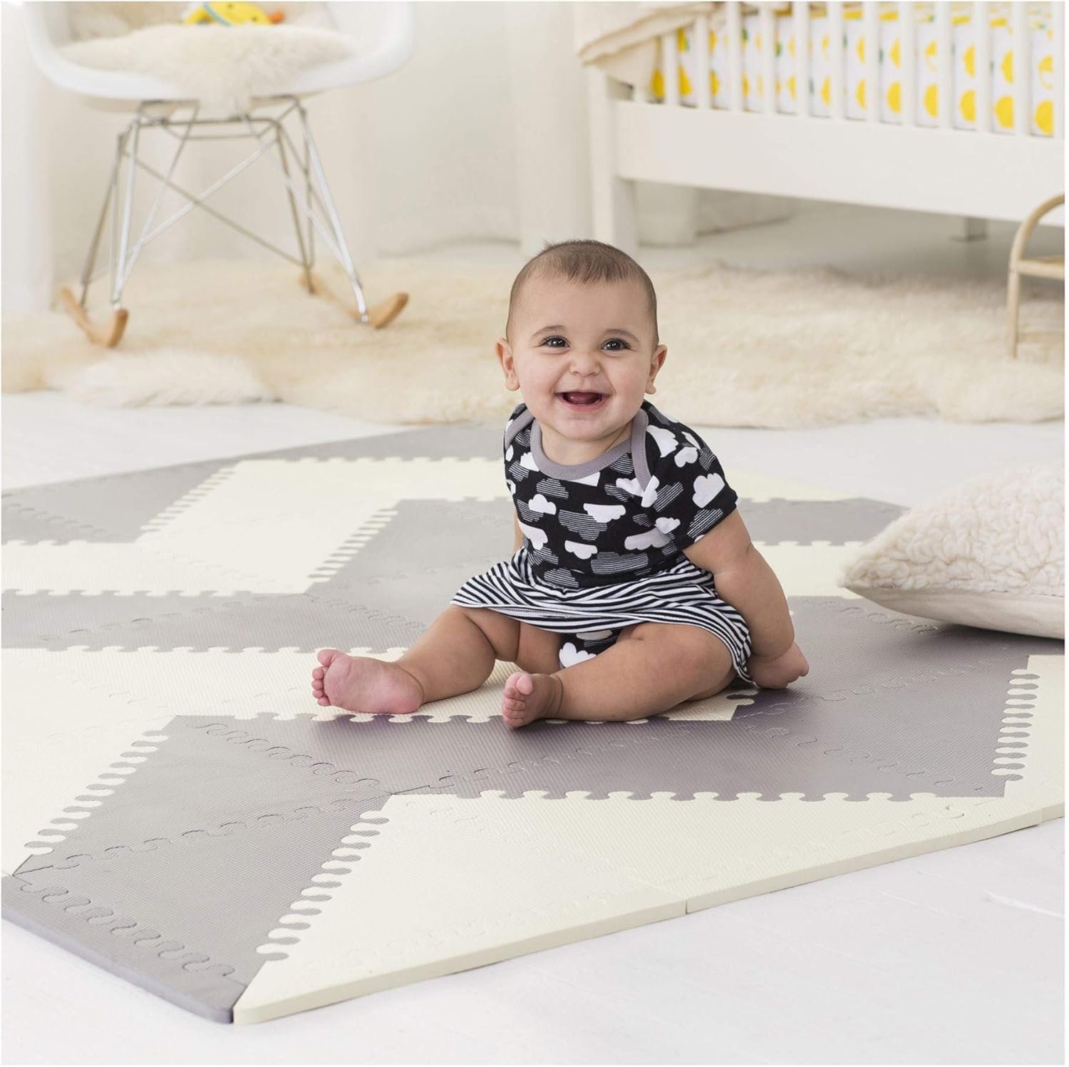 Skip Hop Playspot Floor Geo Tiles (Grey & Cream)