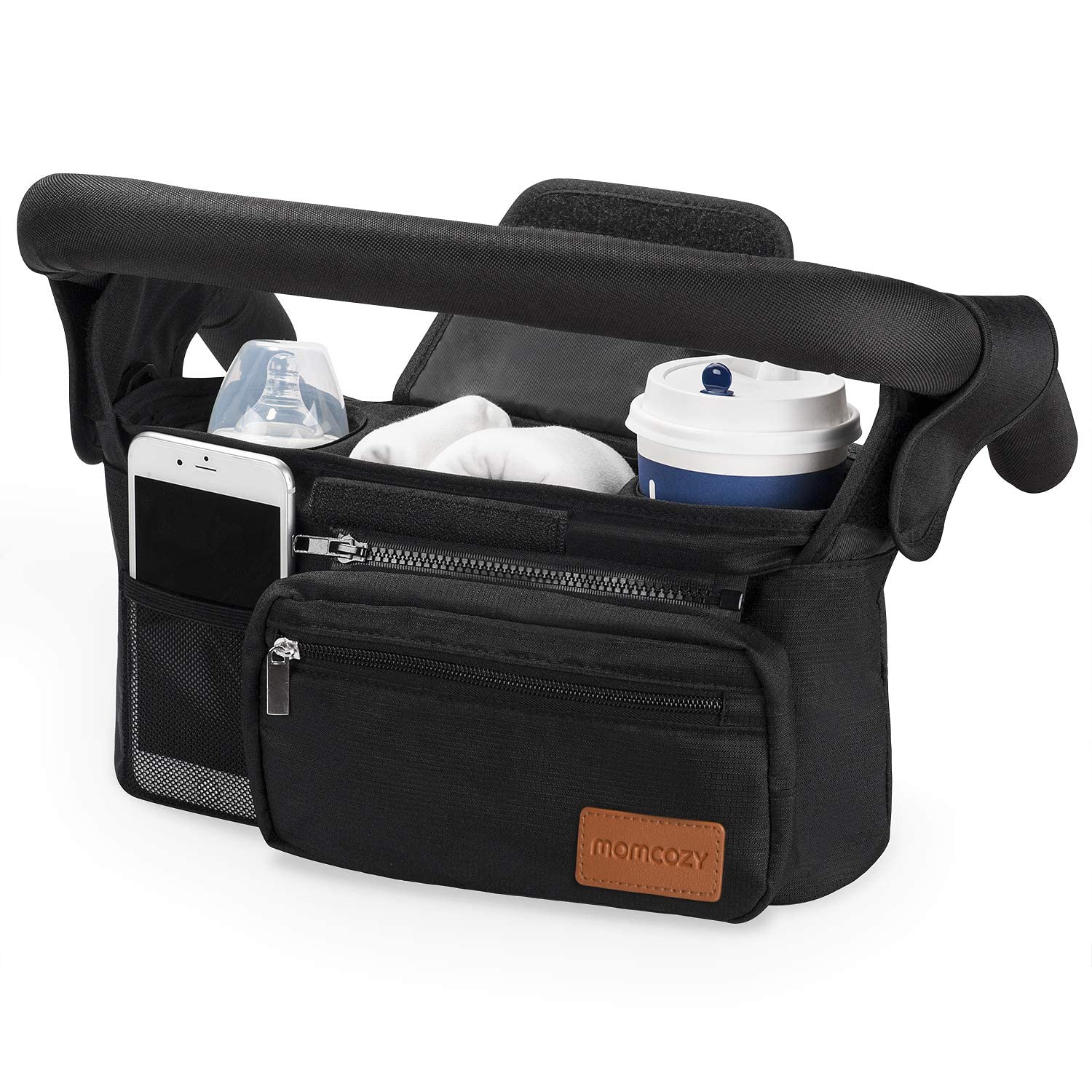 Momcozy Stroller Organizer with Insulated Cup Holder.