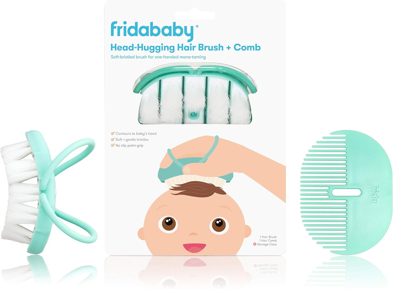 Frida Baby Infant Head-Hugging Hairbrush + Styling Comb Set