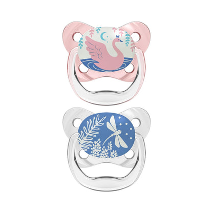 Dr. Brown's Pacifier Prevent Glow In The Dark Butterfly Shield Soother -  Pack of 2 (Stage 1/0-6 Months))