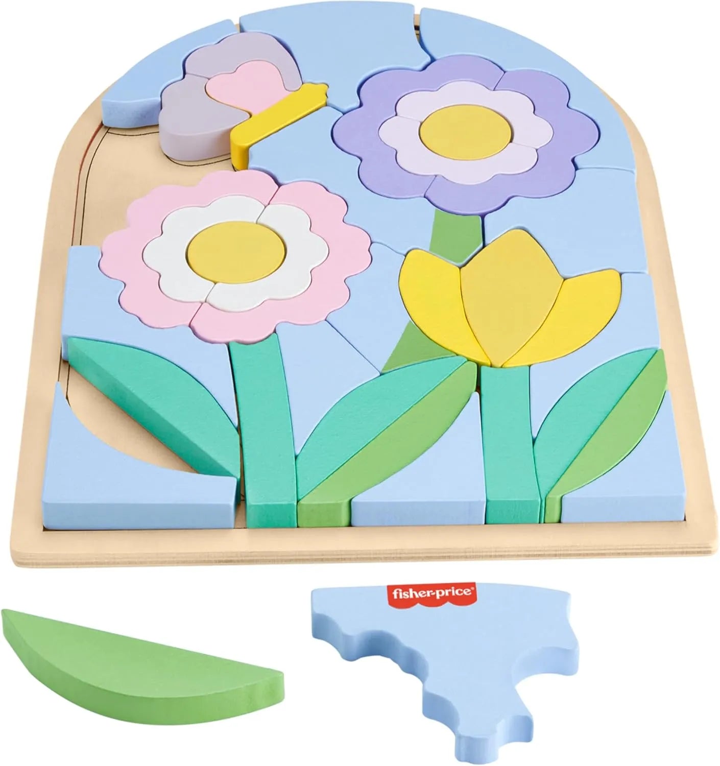 Fisher Price Wooden Flower Puzzle Blocks