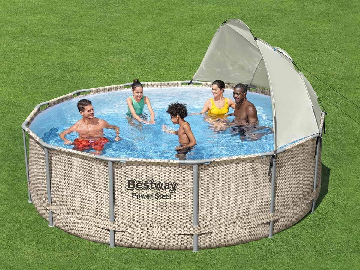 Bestway Cranberry Power Steel Swimming Pool Set (13' x 42"/3.96m x 1.07m)