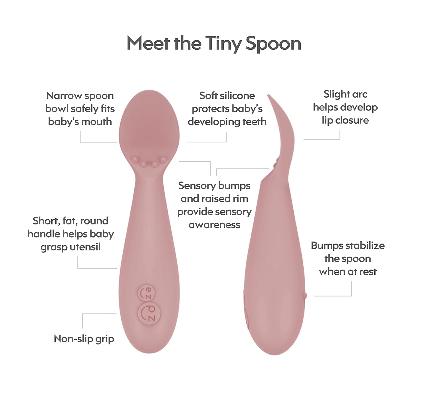 Tiny Spoon by EZPZ, Infant Training Spoon, 4m+, 2pcs