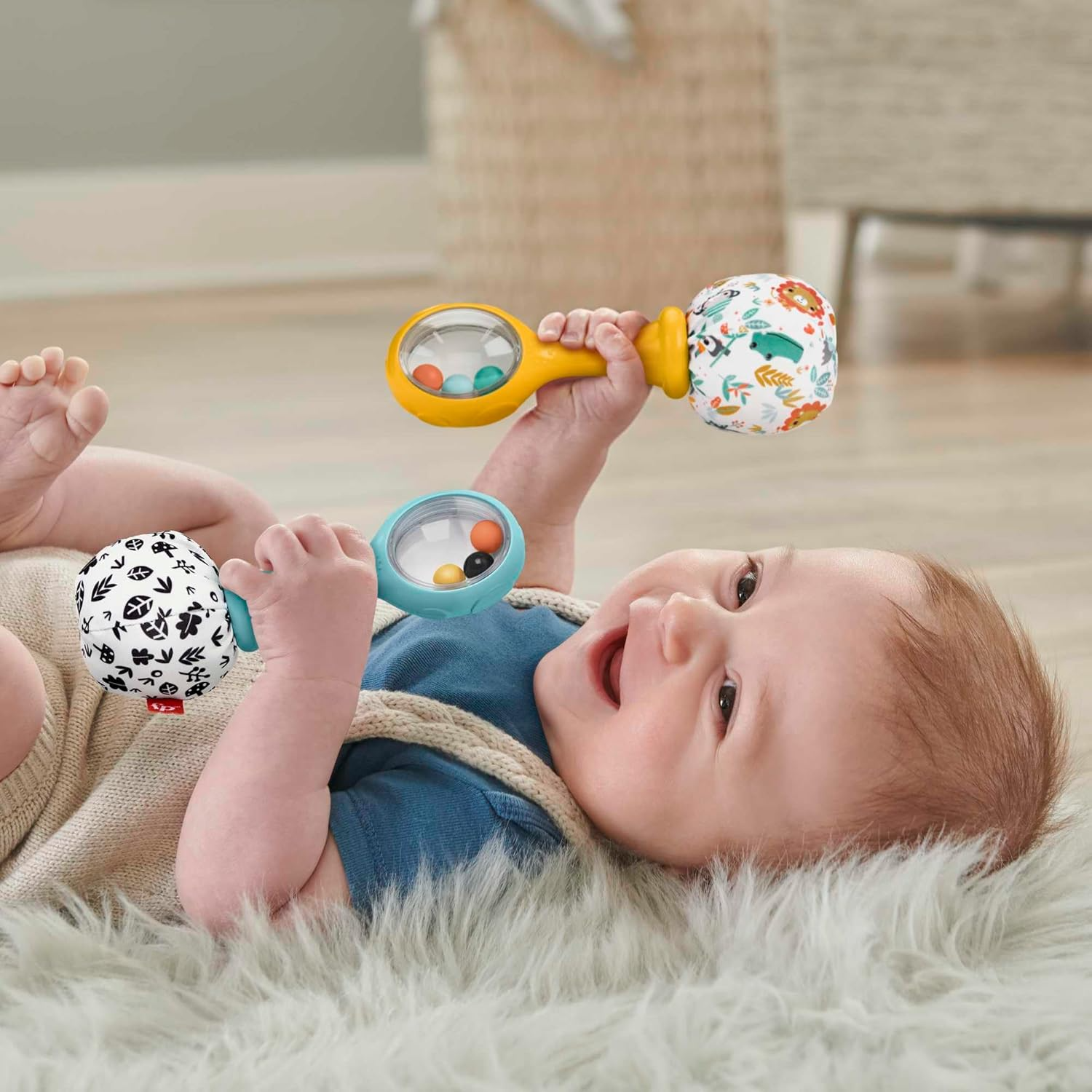Fisher Price Baby Rattle ‘N Rock Maracas Toys - Pack of 2