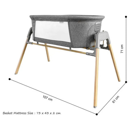 Teknum 3-in-1 Baby Rocker Bassinet With Mosquito Net – Grey