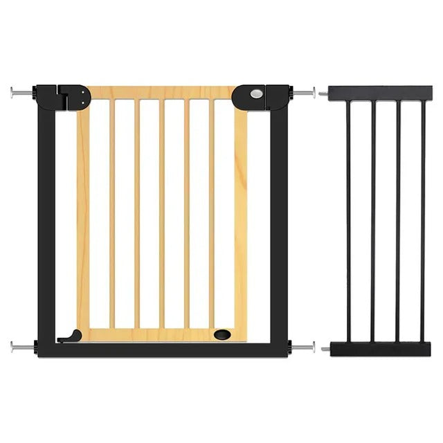 Baby Safe Wooden Safety Gate with 7 cm Extension – Natural Wood