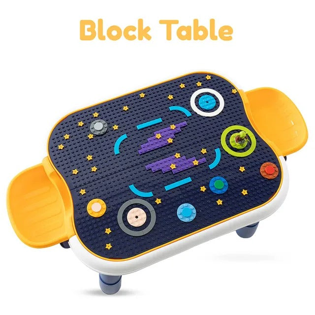 Little Story 4-in-1 Block Activity Table With Blocks – Blue