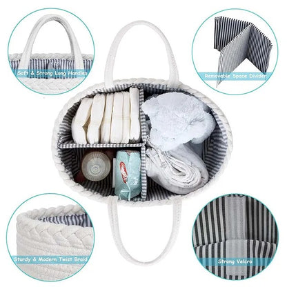 Little Story Cotton Rope Diaper Caddy – Ivory