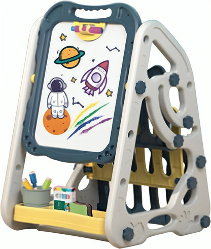 Little Story Double Sided Multifunctional Magnetic Drawing/Learning Board wt Book Shelf