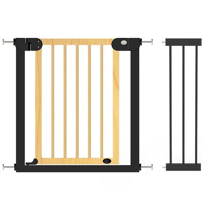 Baby Safe Wooden Safety Gate with 7 cm Extension – Natural Wood