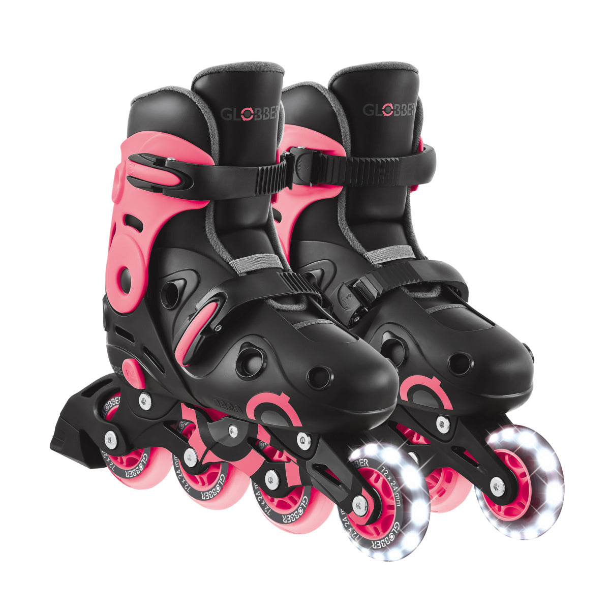 Globber - GO SKATES LIGHTS Adjustable Inline Skates - Coral Pink
