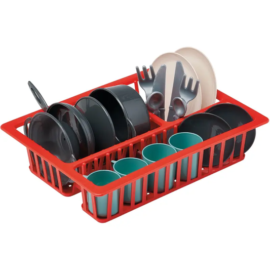 Ecoiffier - Garnished Draining Board Kitchen Play Set - 19 Pieces