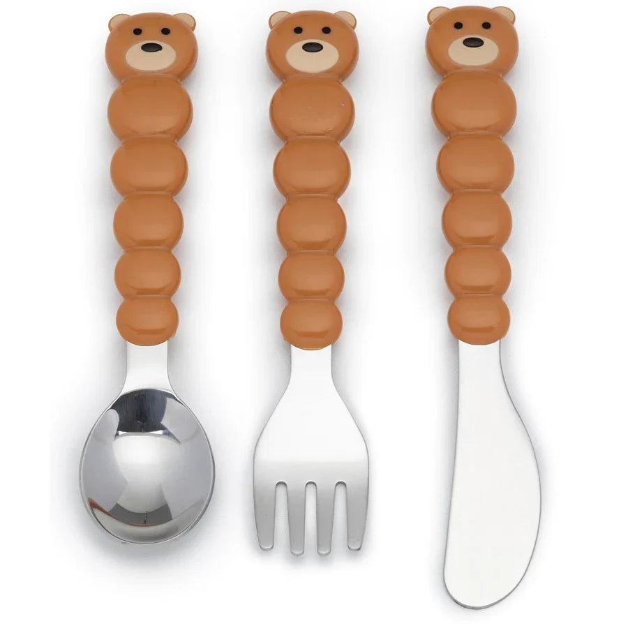 Melii Utensil Set Brown Bear & Blue Shark (6 Pcs)