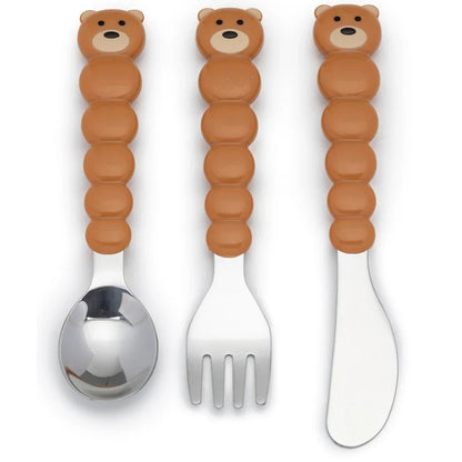 Melii Utensil Set Brown Bear & Blue Shark (6 Pcs)