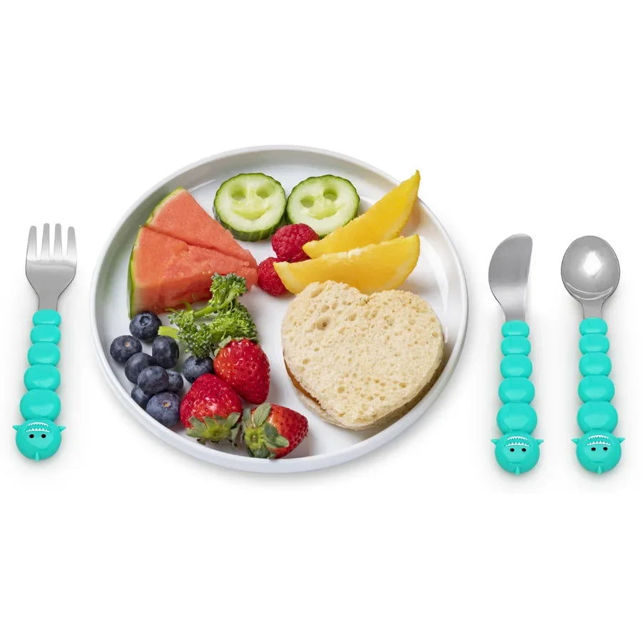 Melii Utensil Set Brown Bear & Blue Shark (6 Pcs)