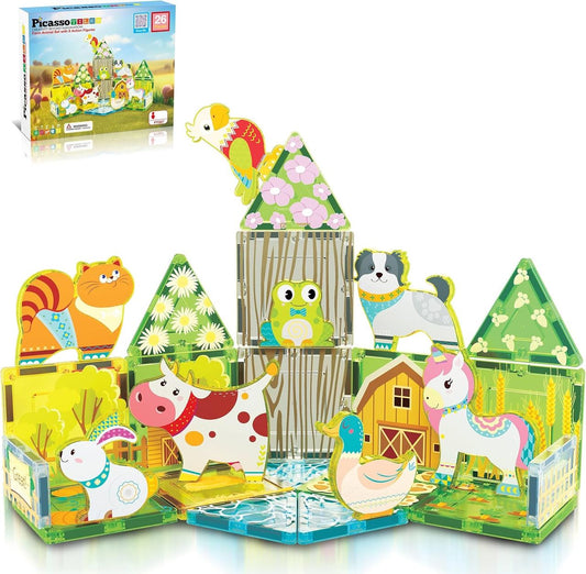 Picasso Magnetic Tiles Farm Set (26 Pcs)