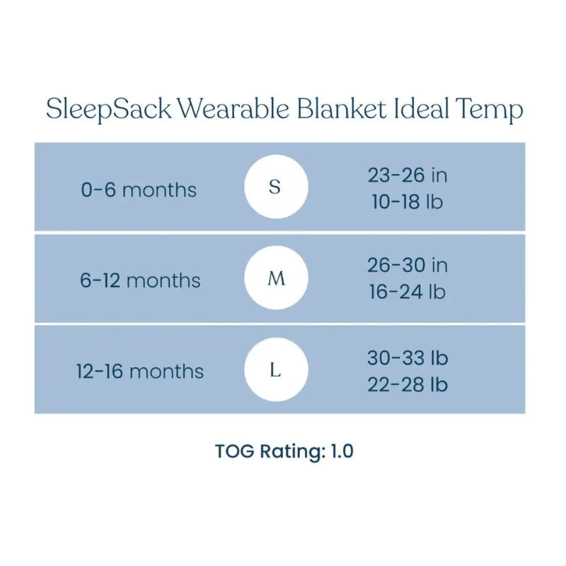 Halo SleepSack Ideal Temp Wearable Blanket - Heather Grey/Aqua (1.0 TOG)