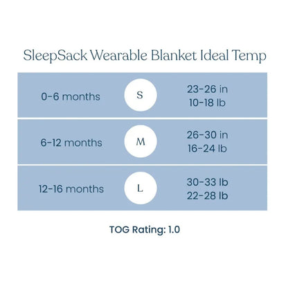 Halo SleepSack Ideal Temp Wearable Blanket - Heather Grey/Aqua (1.0 TOG)