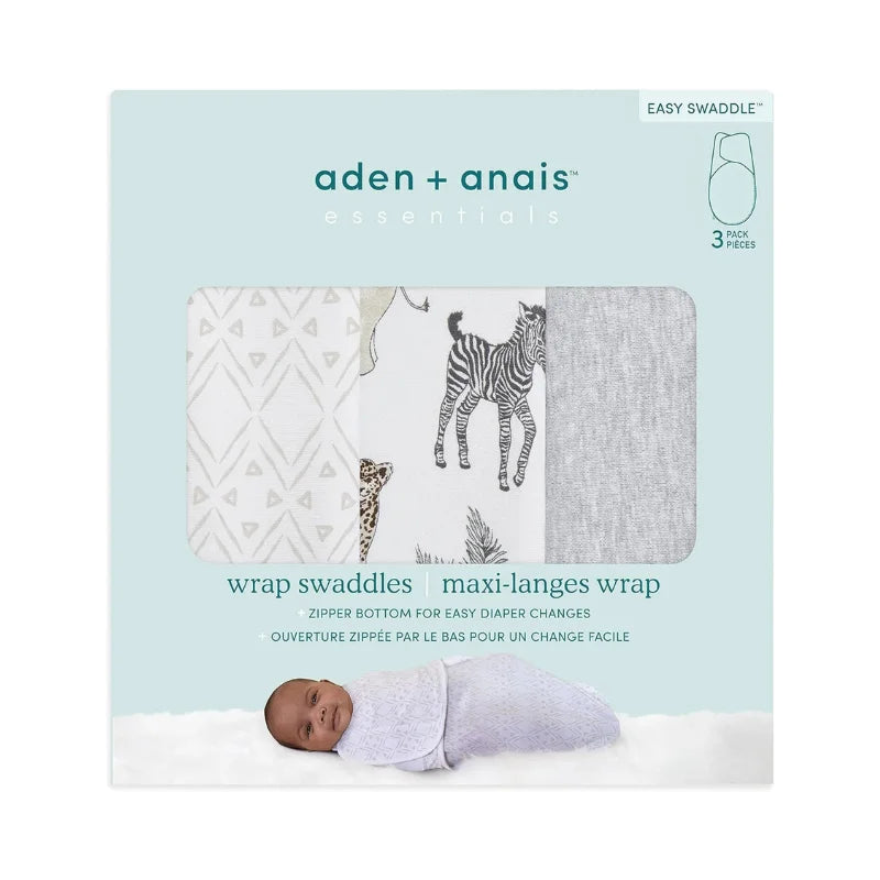 Aden + Anais Essentials Easy Swaddle Wrap - Toile (Pack of 3, 1.0 TOG)