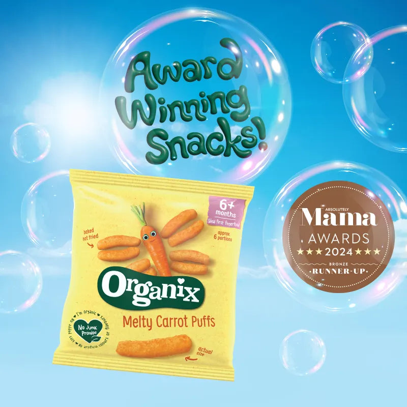 Organix Cheese & Herb Organic Finger Food Toddler Snack Corn Puffs Multipack - Pack of 4 (45g)