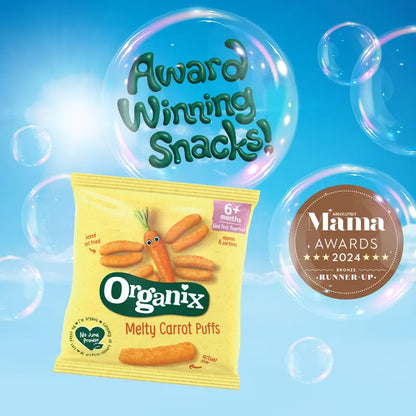 Organix Cheese & Herb Organic Finger Food Toddler Snack Corn Puffs Multipack - Pack of 4 (45g)