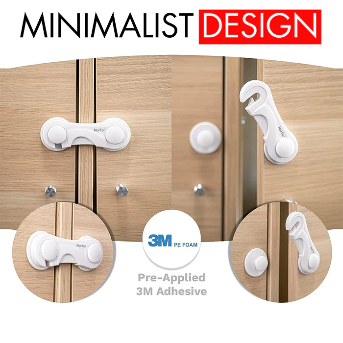 Nurtur Safety Cabinet Lock - Pack of 1 (35*97*18mm)