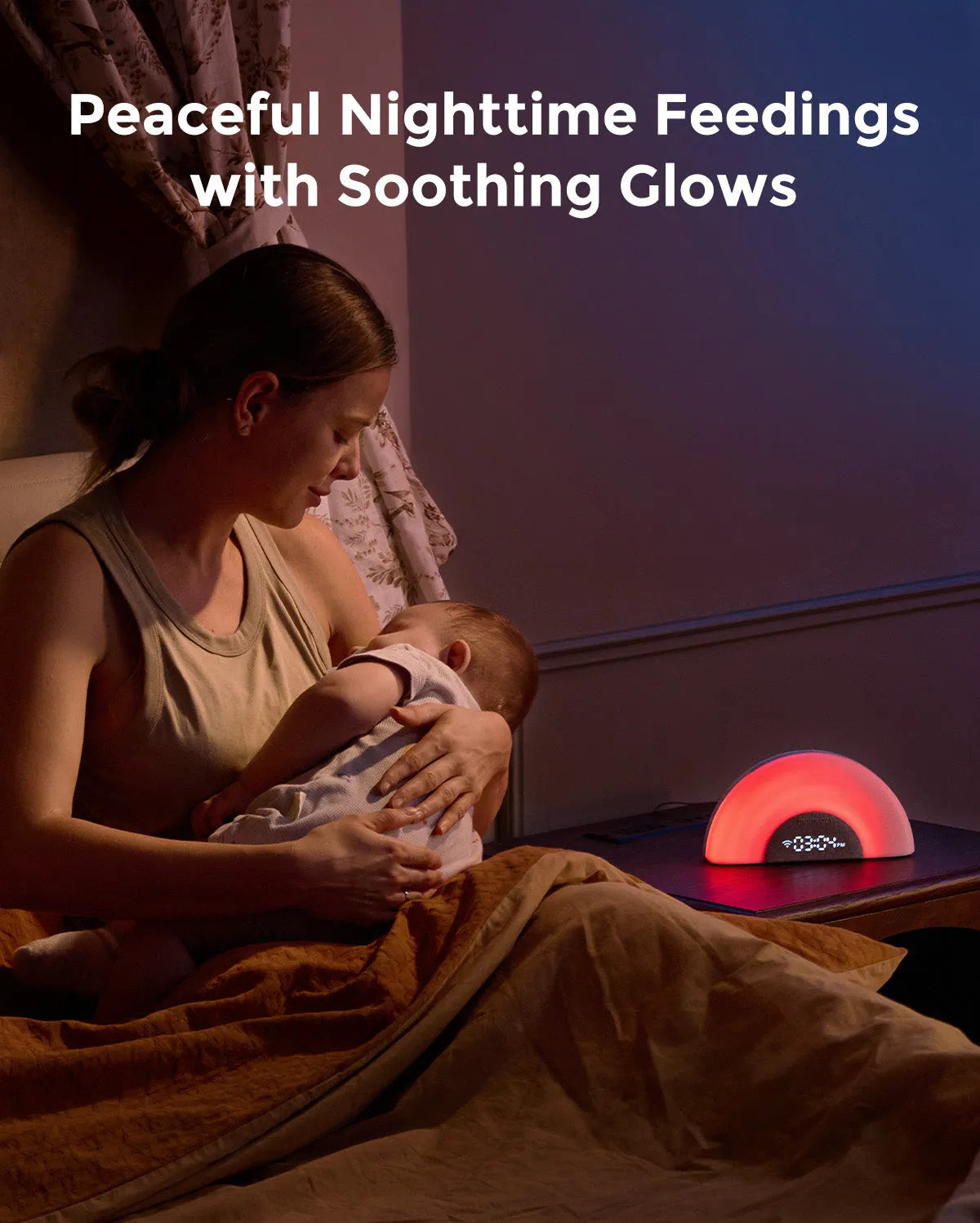 Momcozy DreamSync Tech  Smart Baby Sound Machine Rainbow Light & App Control