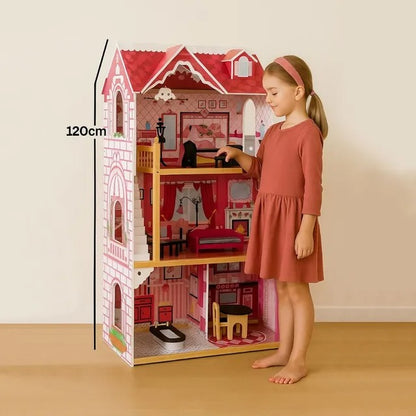 Little Story Wooden Dollhouse Triple Floor Extra Large – Pink