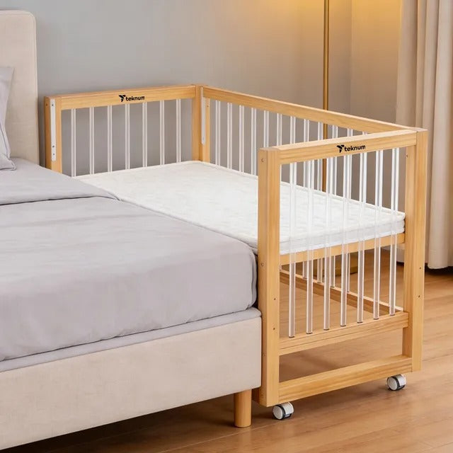 Teknum Prism 4-in-1 Convertible Crib with Mattress – White.