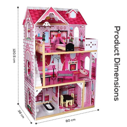 Little Story Wooden Dollhouse Triple Floor Extra Large – Pink
