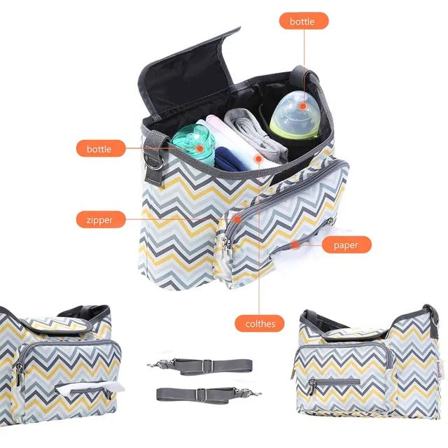 Teknum Travel Lite Stroller SLD with Sunveno Organizer – Dark Grey & Yellow