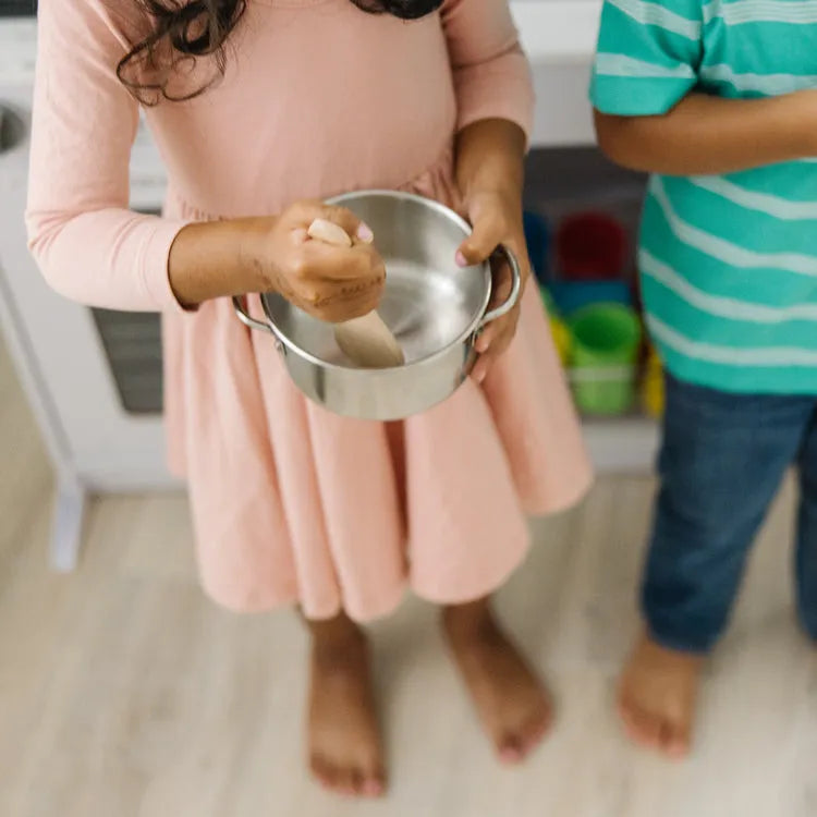 Melissa & Doug Stainless Steel Pots & Pans Play Set