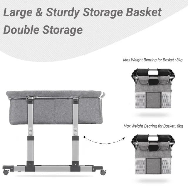 Teknum Twin Bedside Fellow Crib – Grey