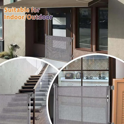 Baby Safe Retractable Mesh Safety Gate – Grey